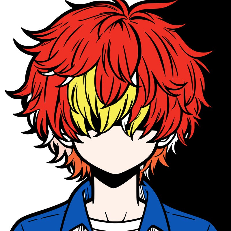 manga boy fluffy hair covering his eyes