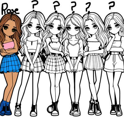 a group of girls realistic