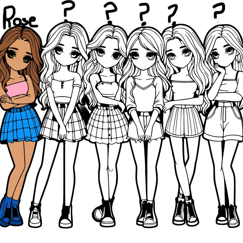 a group of girls realistic