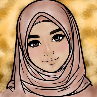 realistic girl with hijap