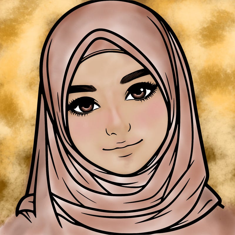realistic girl with hijap