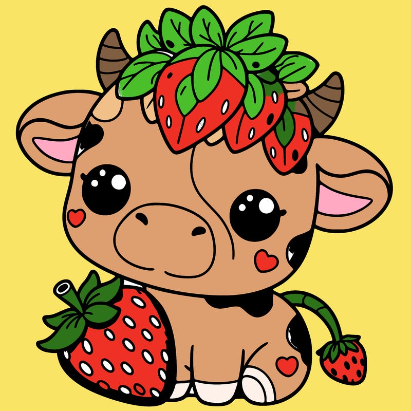 cute strawberry cow