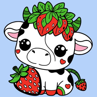 cute strawberry cow