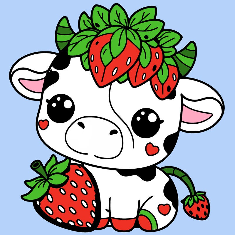 cute strawberry cow
