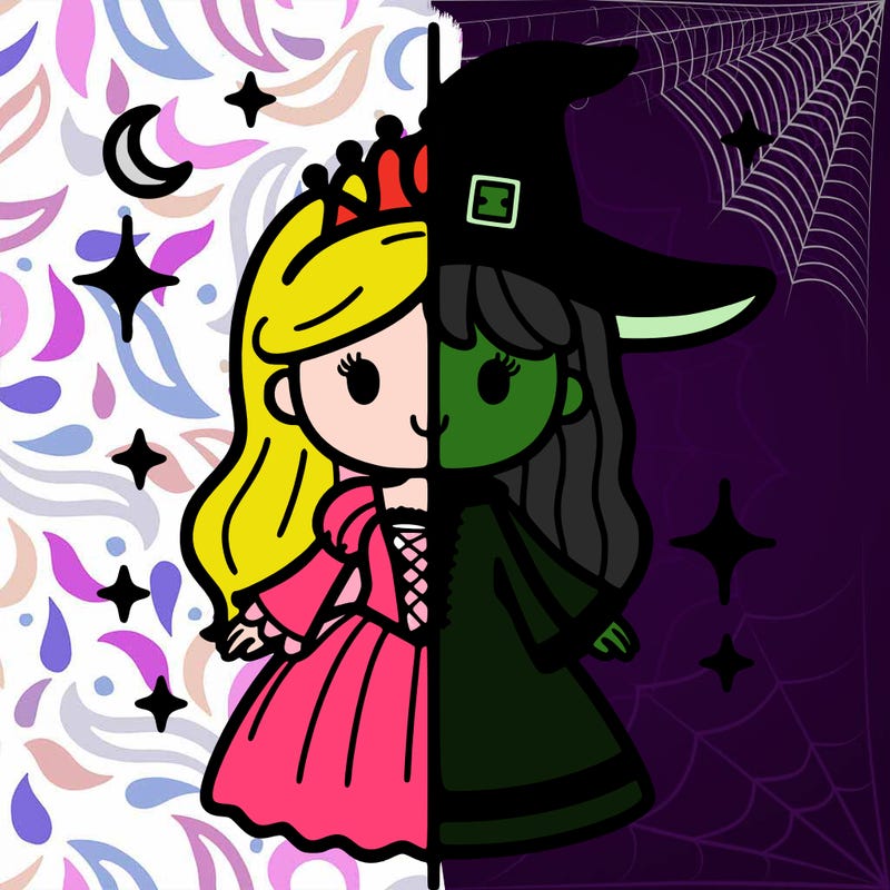 split princess and witch