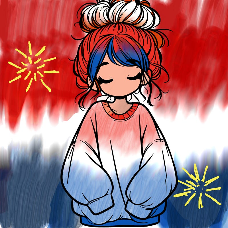 girl with baggy sweatshirt and messy bun