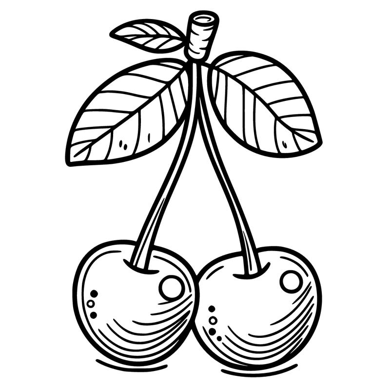 cherry  coloring picture