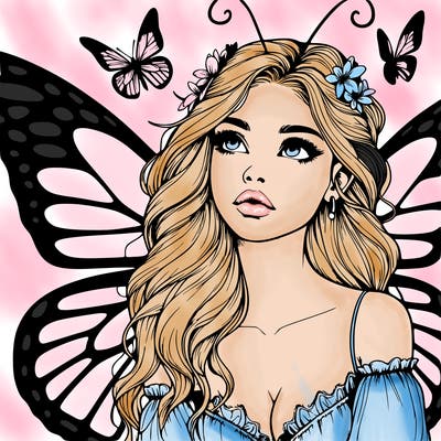 butterfly fairy realistic girl