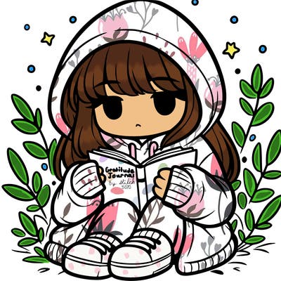 girl in oversized hoodie reading a book