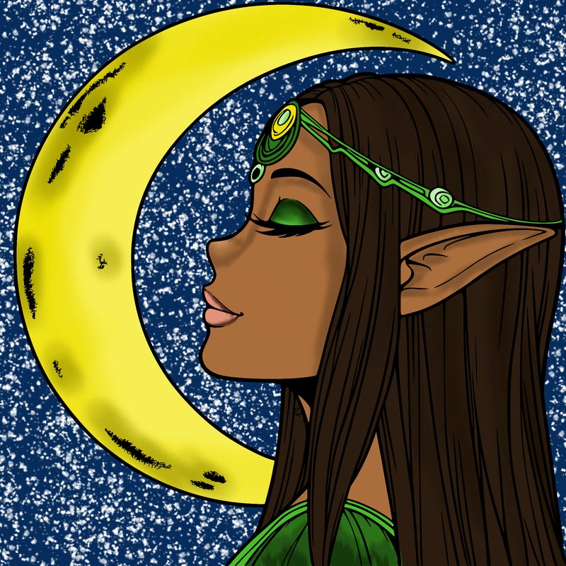 a realistic moon elf