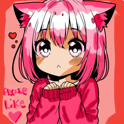shy anime catgirl