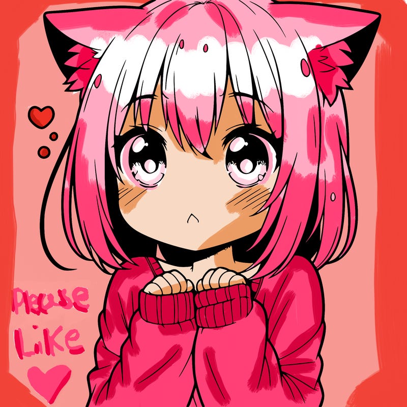 shy anime catgirl
