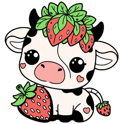cute strawberry cow