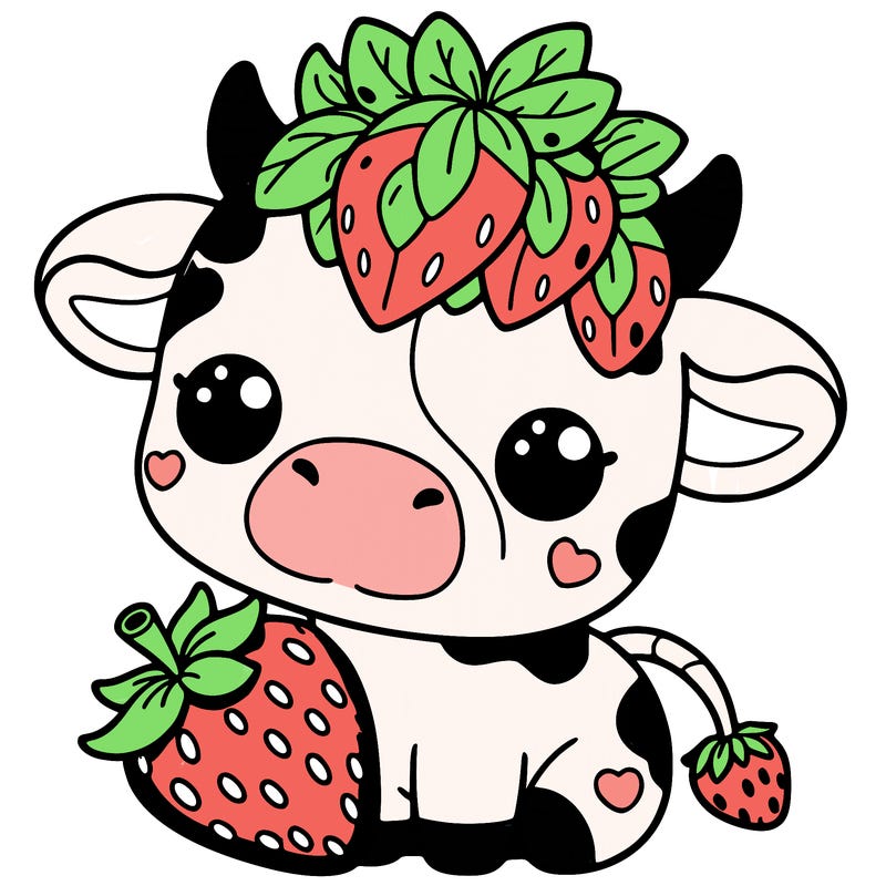 cute strawberry cow