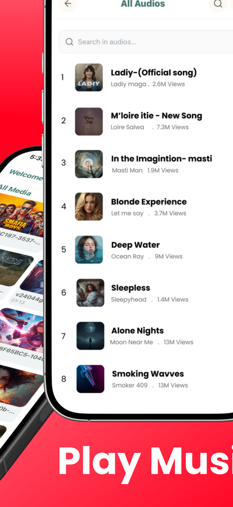 Tubidy FM : Music, Song Player - Lista de canciones y pistas de audio en el reproductor de música Tubidy FM.