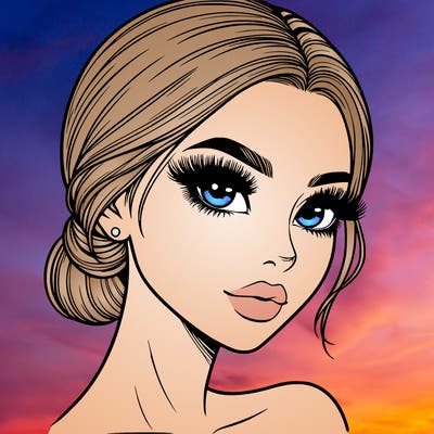 realistic girl with lashes