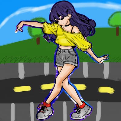 realistic girl danceing