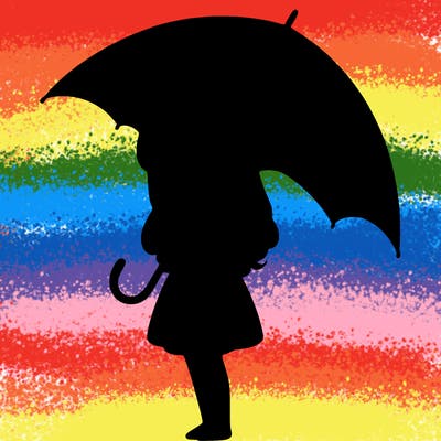 lonely girl holding black umbrella