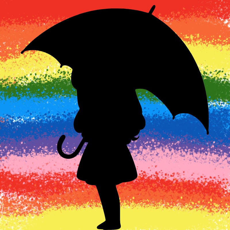 lonely girl holding black umbrella