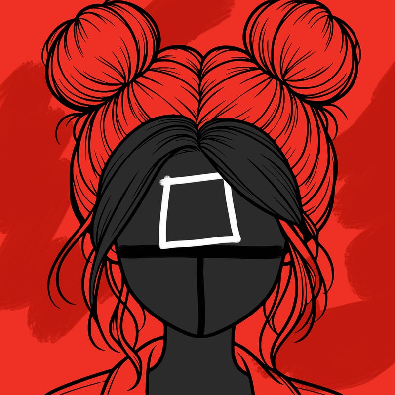 realistic girl with buns on the top of her hair