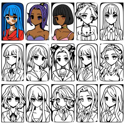 girls that look diffrent anime