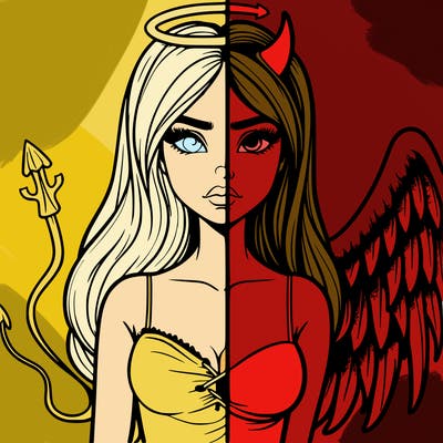 devil vs angel realistic girl