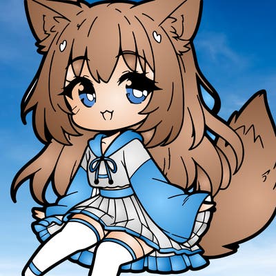 cute easy manga wolf girl
