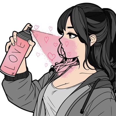 a realistic girl spray, painting