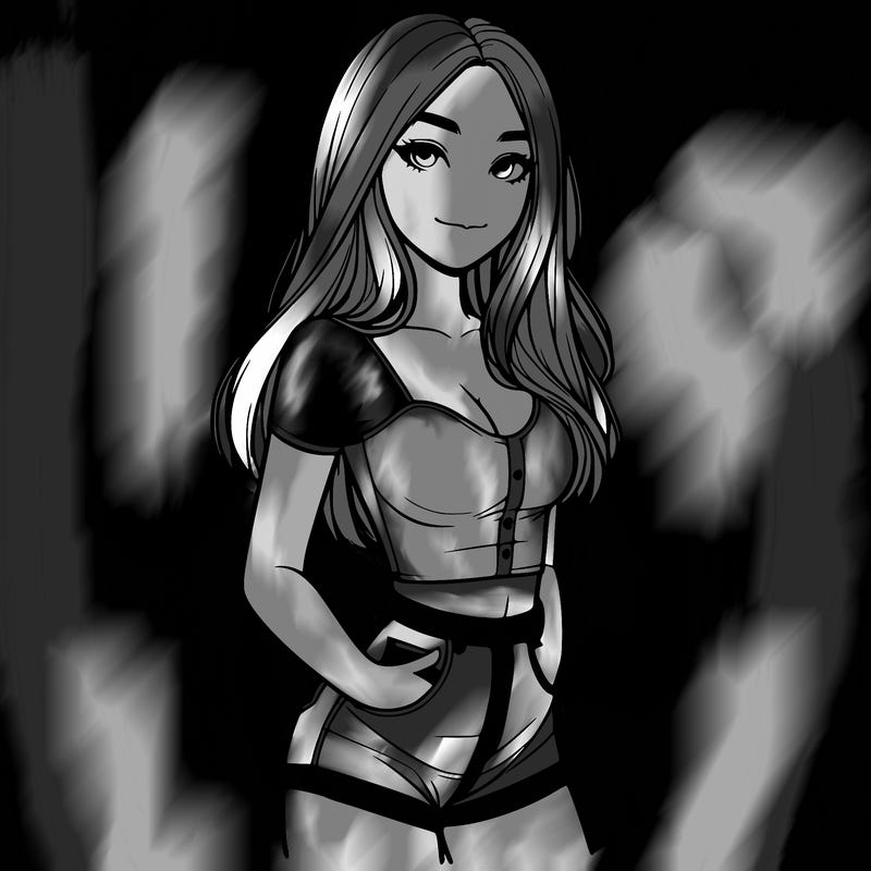 realistic girl in a short top