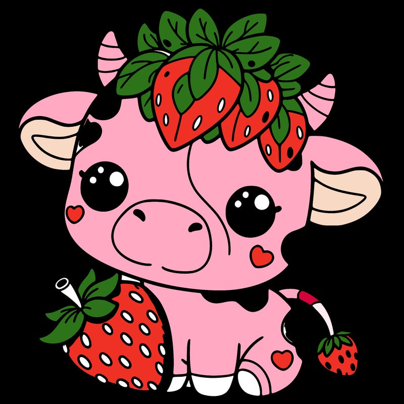 cute strawberry cow