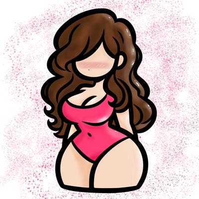 curvy woman with hair