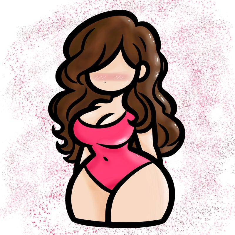 curvy woman with hair