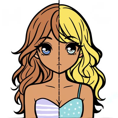 a split of a girl