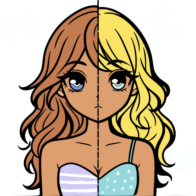 a split of a girl