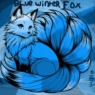 realistic detailed 9 tailed anime fox