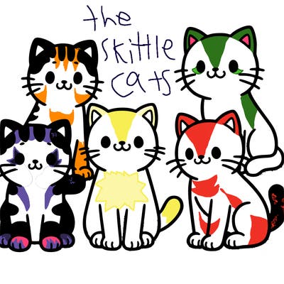 group of four cats