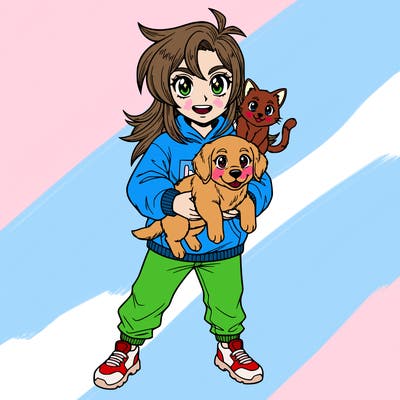 trans girl, no background, beautiful,