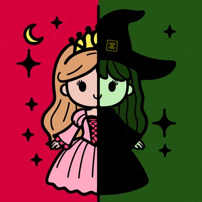 split princess and witch