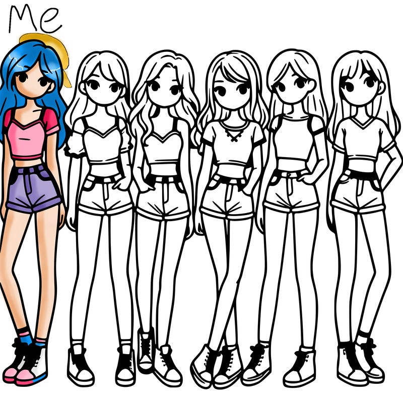 a group of girls wearing crop tops and shorts