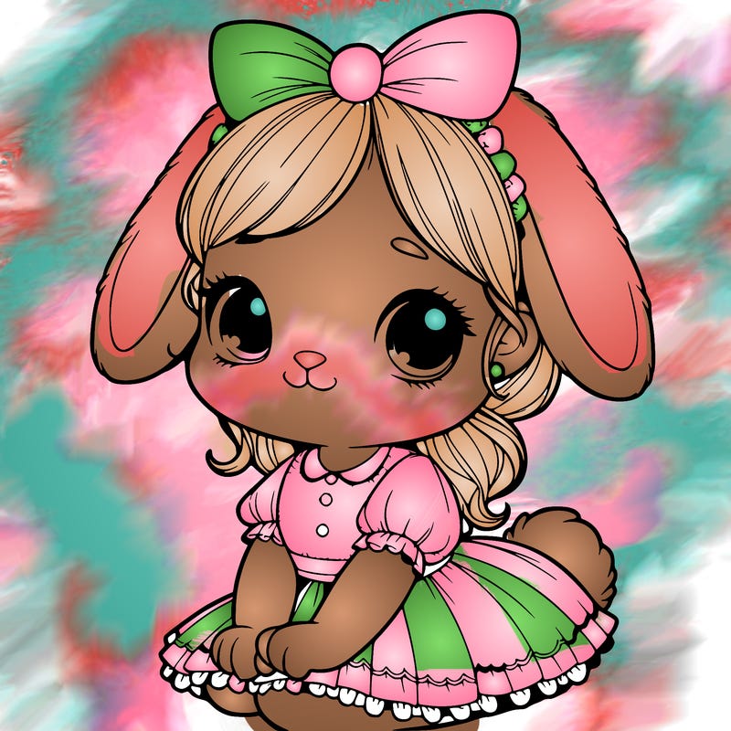 cute easter bunny girl realistic