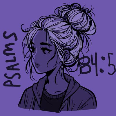 realistic teenage girl with a messy bun