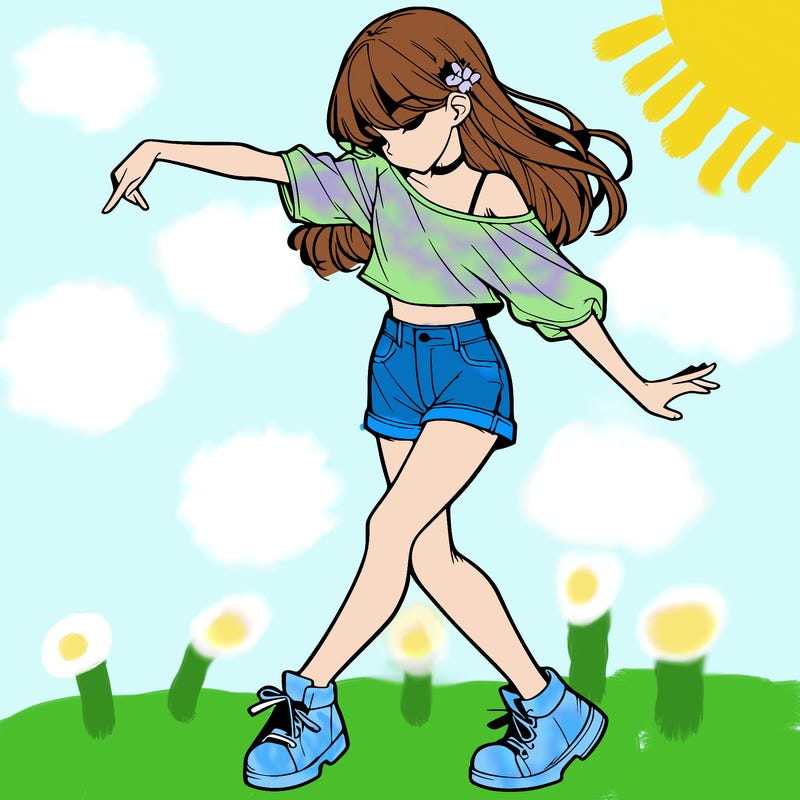 realistic girl danceing