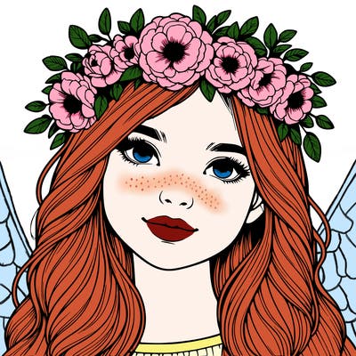 realistic girl with flower crown