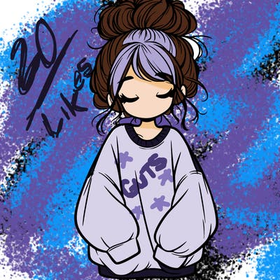 girl with baggy sweatshirt and messy bun