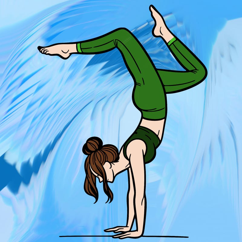 a woman doing a handstand