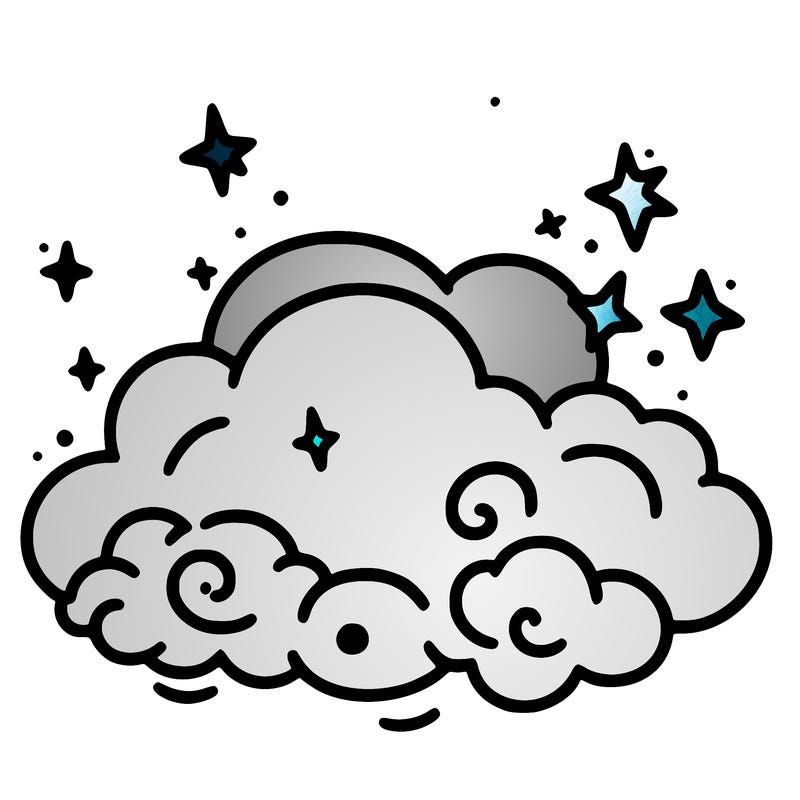 pink starry cloud sky