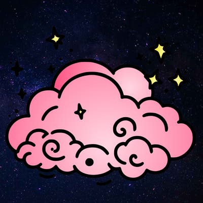 pink starry cloud sky