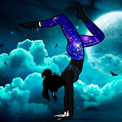 a woman doing a handstand