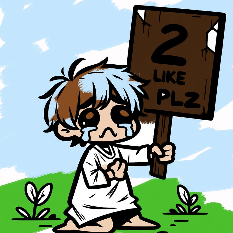 small poor toddler crying with sign that says 2 like plz