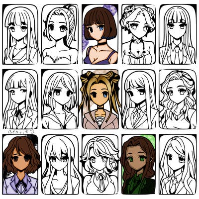 girls that look diffrent anime